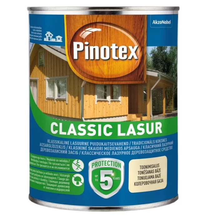 Lasur druri Pinotex Classic Lasur, 1L, për jashtë, marsh marigold