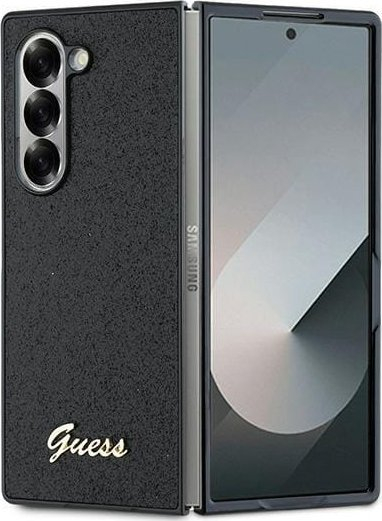 Mbulesë telefoni Guess 4G Glitter Script, për Samsung Galaxy Z Fold6 F956, me shkëlqim, e zezë
