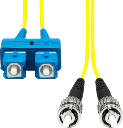 Kabllo fibër optike ProXtend ST SC UPC OS2 Duplex SM, 2m, e verdhë