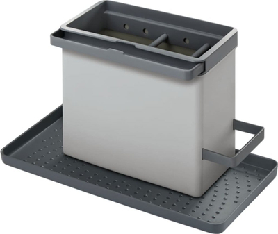 Organizues lavamani Metaltex Tidy Tex, me tabaka kullimi, me mbajtëse leckash, gri
