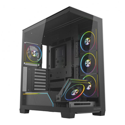 Kuti kompjuteri MODECOM Volcano Stellar Plus ARGB, Midi Tower, 5 ventilatorë ARGB, e zezë
