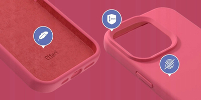 Mbrojtëse silikoni Etteri Nakadka, për iPhone 16 Plus 6.7", Raspberry, e kuqe