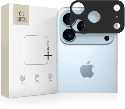 Mbulesë kamerë Tech-Protect Camalloy Fit+ për iPhone 17 Pro, aliazh alumini, e zezë