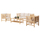 Set lounge kopshti Eddard HM9340, 4 pjesë, dru teak masiv, jastëkë të bardhë
