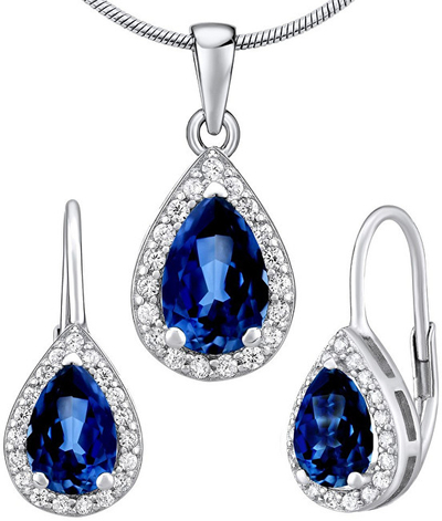 Set bizhuteri për femra Silvego LPS0341BS , vathë + varëse, i argjendtë