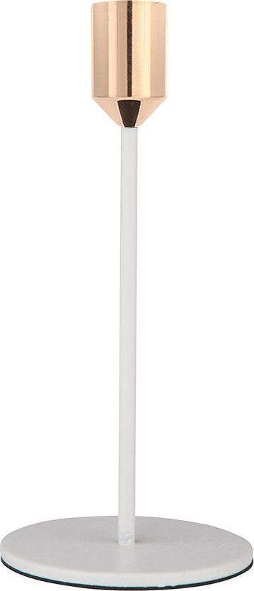 Mbajtëse qirini Altom Thin, metal, 18 cm, e bardhë me të artë
