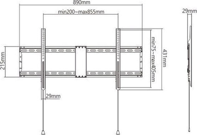 Држач за телевизор Gembird WM-90F-01 GEMBIRD, 43-90''
