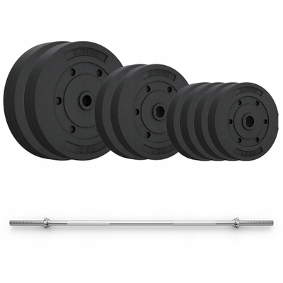 Set shtangë Zipro, 47kg, shufër e drejtë 150cm, disqe bituminoze, i zi