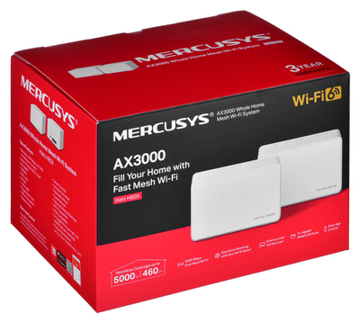 Router mesh Mercusys Halo H80X, WiFi 6, 2-pack, i bardhë