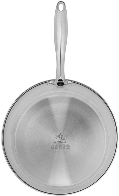 Tigan Shiori 28 cm, çelik inox 304, pa veshje, për induksion