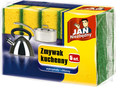 Sfungjerë pastrimi JAN Niezbędny Scouring Pad, set 5 copë, shumëngjyrësh