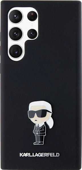 Kllëf telefoni Karl Lagerfeld Silicone Ikonik Metal Pin për Samsung Galaxy S24 Plus S926, silikoni, i zi
