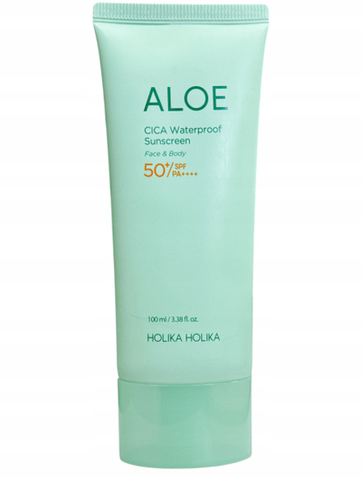 Krem dielli Holika Holika Aloe Cica Waterproof Sun Cream SPF50+ PA++++, për lëkurë të çik e ndjeshme