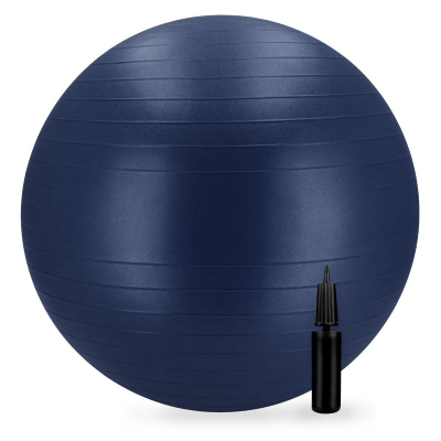 Top gjimnastikor Spokey Fitball, 55 cm, me pompë, blu e errët