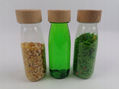 Set lodrash sensoriale Petit Boum Life, 3 shishe, Montessori, shumëngjyrësh