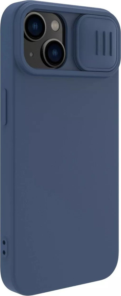 Mbrojtëse telefoni Nillkin CamShield Silky për iPhone 15 Plus, silikon, kapak kamere, blu
