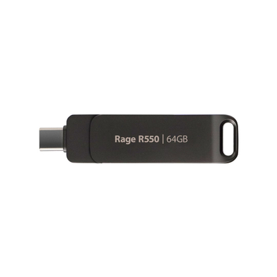 USB Patriot Rage R550, USB 3.2, me dy porta USB A edhe USB C, e zezë