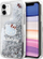 Mbulesë telefoni Hello Kitty për iPhone 11, efekt liquid glitter, transparente shumëngjyrëshe