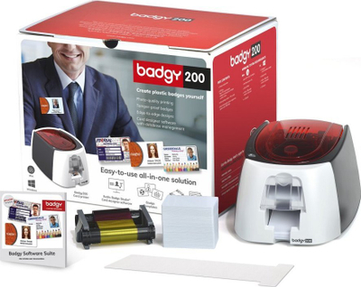 Printer kartelash Evolis Badgy 200, termik me ngjyra, 300 dpi, i bardhë