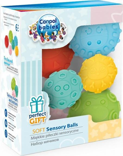 Set topash sensorikë Canpol Babies Soft Sensory Balls, 6 copë, shumëngjyrësh