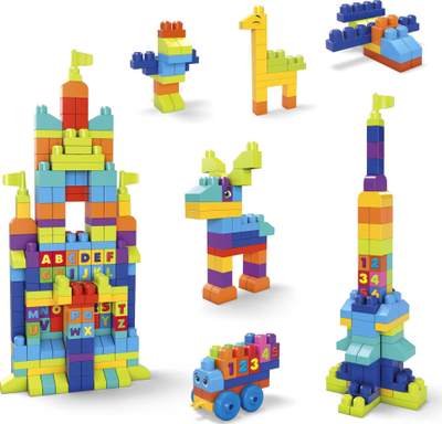 Lojë me konstruksione Mega Bloks Even Bigger Building Bag, 300 copa, tulla të mëdha, me ngjyra nga të gjitha
