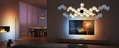 Panele drite murale Govee Glide Hexagon Ultra, set 7 copë, RGB, Meteor Gray Moon White