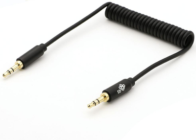 Kabllo audio TB AKTBXAJCOILED1B, 3.5mm M/M, spiral, 1m, e zezë