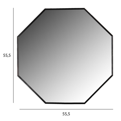Pasqyrë muri tetëkëndore 55,5x2,5x55,5Hcm (HM9583.01), zezë