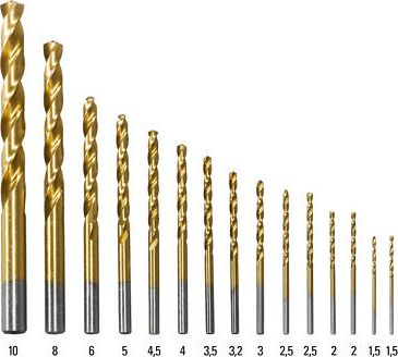 Set stërvitësesh metali Trotec HSS, 1.5-10 mm, titani, në kuti plastike të zezë