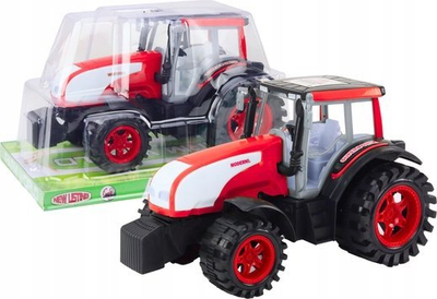 Lodër traktor Modern Super Power, plastikë, me rrota të mëdha, i kuq
