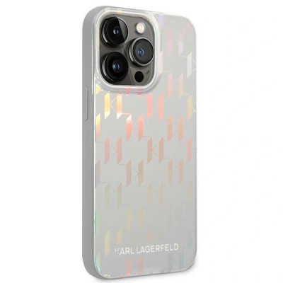 Kapak telefoni Karl Lagerfeld për iPhone 14 Pro 6.1", plastik, argjend