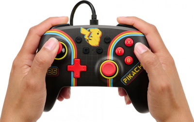 Kontroller PowerA Enhanced Pikachu Arcade, me kabllo, shumëngjyrësh