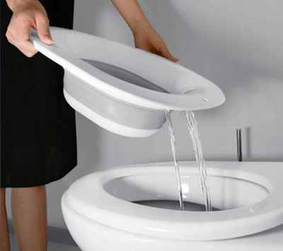 Bidet portabël Wellys Mobile and Foldable, palosës, për tualet, i bardhë