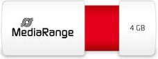 USB Flash MediaRange MR970, 4GB, USB 2.0, e kuqe me të bardhë