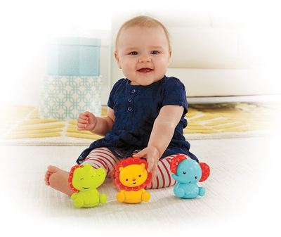 Set lodrash Fisher-Price Roly-Poly Pals, 3 figurina, për beba
