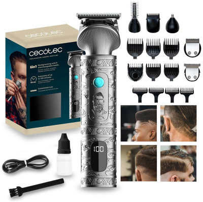 Trimer për mjekër Cecotec Bamba Precisioncare Samurai Profiling, multifunksional, i zi