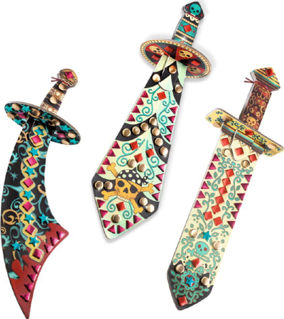 Set kreativ për shpatë pirati DIY Like a Pirate, mozaik me numra, për kalama 5+