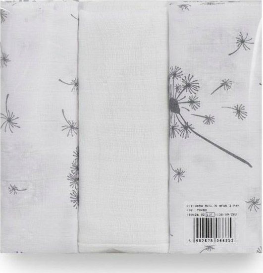 Set pelena cope Babymatex Muslin Dandelion, 3 copë, pambuk 100%