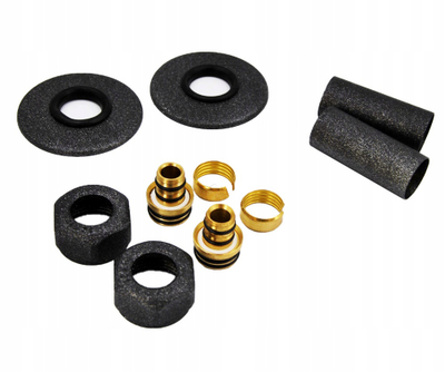 Set mbulues tubash Vario Term Concealing Set, për tuba PEX 3/4", diametër 50 mm, grafit i errët me teksturë