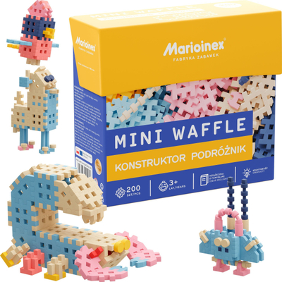 Lodër ndërtimi Mini Waffle Blocks Constructor Traveler, 200 pjesë, shumëngjyrëshe