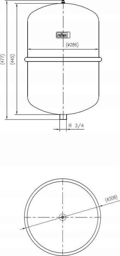 Експанзионен сад Рефлекс N 25, 25L, 4 bar, сив