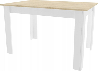 Tavolinë ngrënieje NP 120x80, dekor Sonoma Oak, këmbë të bardha