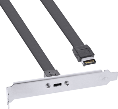 Braket PC InLine 33446H, port USB C 3.1, kabllo 50cm, i zi