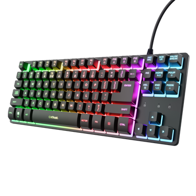 Tastierë gaming Trust GXT 833 Thado TKL, me kabllo, USB, e zezë