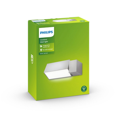 Llambë muri e jashtme Philips MyGarden Border, IP44, alumini, gri