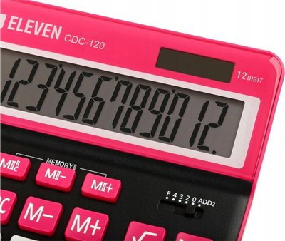 Kalkulator zyre Eleven CDC120BK-RD, ekran i madh, i zi kuqe