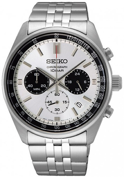 Orë për meshkuj Seiko Chronograph Quartz hSI2134, e argjendtë