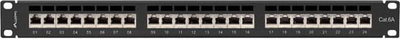 Patch panel Lanberg PPSA-1024-B, 24 porta RJ-45 CAT 6a STP, 1U 19", i zi