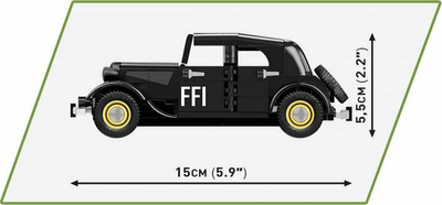 Set gureza ndërtimi Cobi Historical Collection Citroen Traction 11CV, 1:35, me figur ushtari, shumëngjyrsh