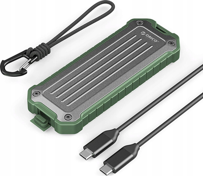 Надворешно куќиште за SSD Orico OTPX-G2, M.2 NVMe SATA, USB-C 3.2, сиво-зелено